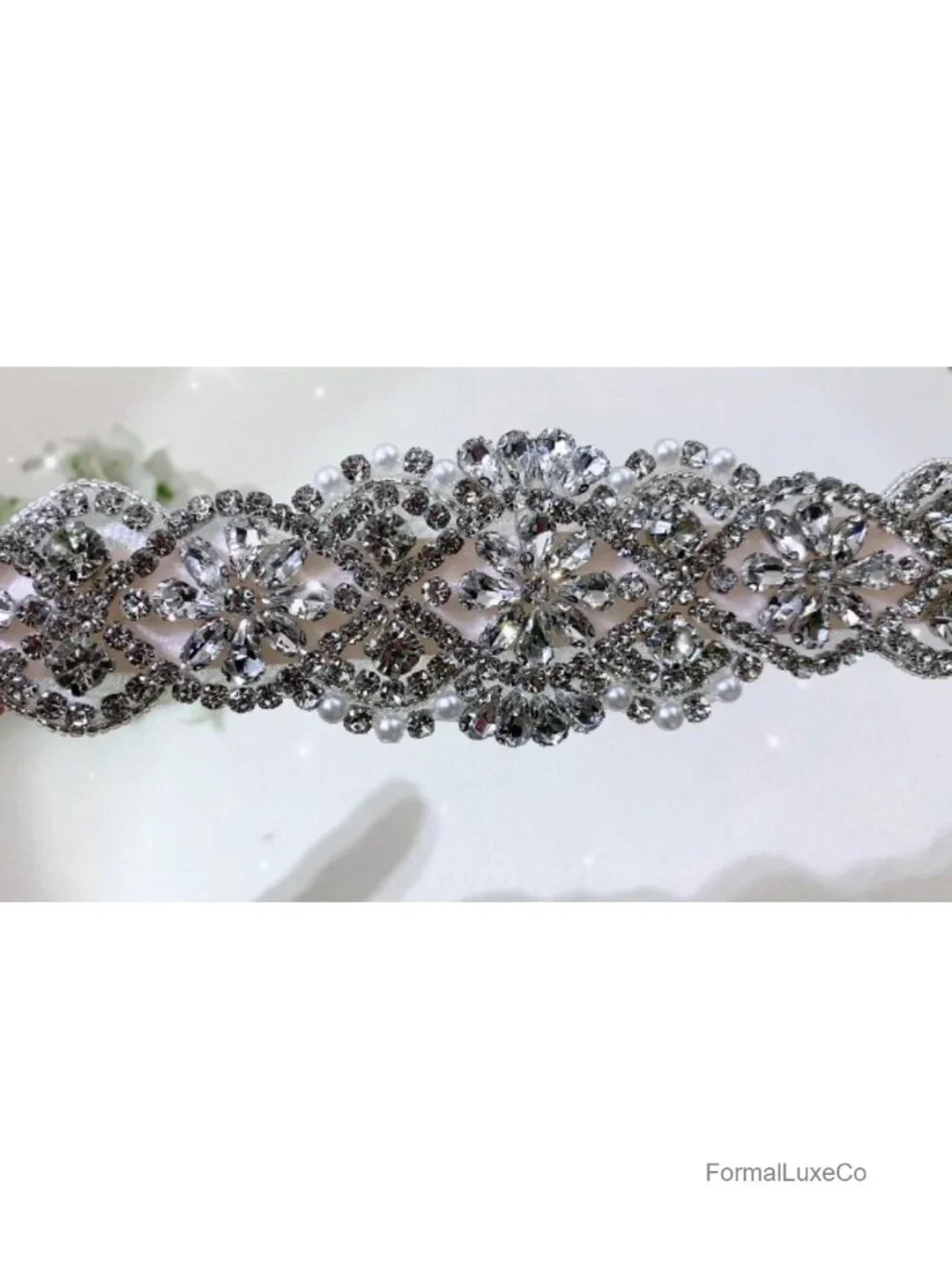 Crystal Thin Wedding Belt Sash, Rhinestone Bridal Belt for Dress Accessories